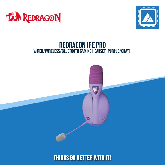 REDRAGON IRE PRO WIRED/WIRELESS/BLUETOOTH GAMING HEADSET (PURPLE/GRAY) REDRAGON IRE PRO WIRED/WIRELESS/BLUETOOTH GAMING HEADSET (PURPLE/GRAY)